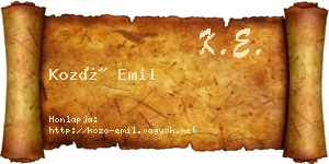 Kozó Emil névjegykártya