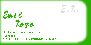 emil kozo business card